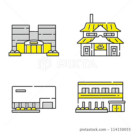 Public facilities icon set 114150055