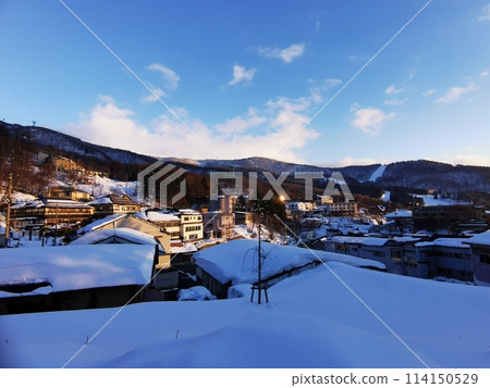 Evening view of the slopes from the Uenodai area of Yamagata Zao Onsen 114150529