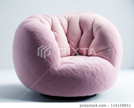 Cozy puffy armchair on white background 114150651