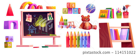 Preschool classroom for kid. Kindergarten room Preschool classroom for kid. Kindergarten room 114151022