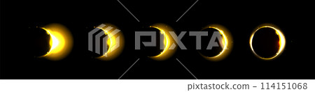 Total and partial solar eclipse. Lunar phase light 114151068