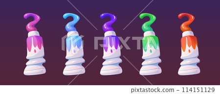 Paint tube color pallet. Cartoon acrylic pigment 114151129
