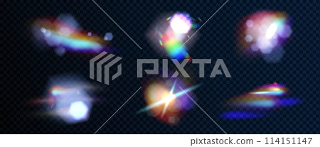 Diamond flare light elements with overlay effect. 114151147