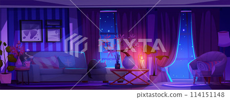 Living room interior at night Living room interior at night 114151148