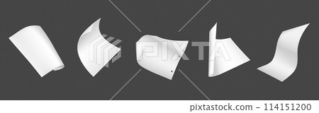 3d white fly paper sheet. Fall isolated document 114151200