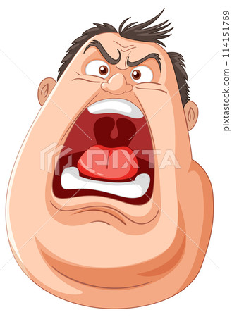 Angry Man Yelling Cartoon Illustration 114151769