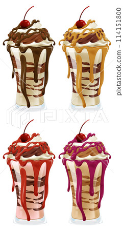Assorted Gourmet Milkshakes Vector Illustration 114151800
