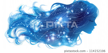 Shining blue virgo zodiac sign illustration on white background 114152106