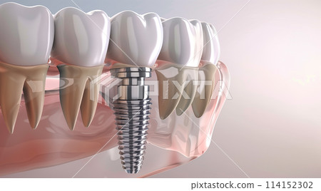 Exploring the benefits of tooth implants with space for text explanations 114152302