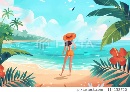 Vector Illustration of Travel on summer holidays vacation. Vector Illustration of Travel on summer holidays vacation. 114152720