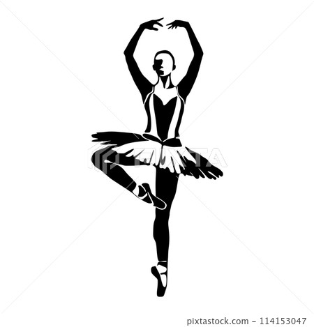 Continuous Line Art Drawing. Ballet Dancer ballerina. Vector Illustration silhouette of a dancer 114153047