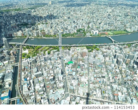 從東京天空樹隅田川眺望的景色 從東京天空樹隅田川眺望的景色 114153453
