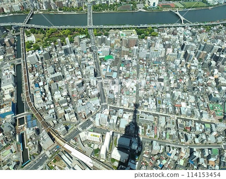 The view from Tokyo Skytree and its shadow The view from Tokyo Skytree and its shadow 114153454