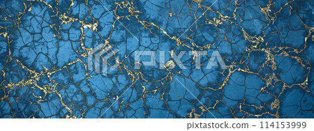 藍色表面上的 Kintsugi 表面紋理 藍色表面上的 Kintsugi 表面紋理 114153999