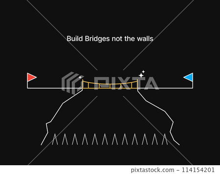 Simple Motivation graphic on dark background. Build the bridge not wall 114154201