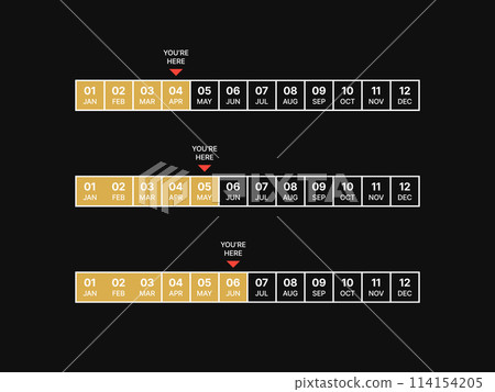 visual guidance for March to May. Vector Illustration visual guidance for March to May. Vector Illustration 114154205