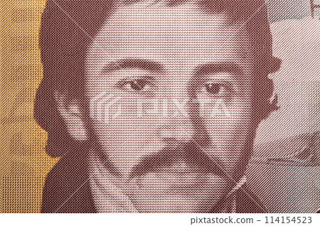 Vuk Karadzic a closeup portrait from Serbian Dinar Vuk Karadzic a closeup portrait from Serbian Dinar 114154523