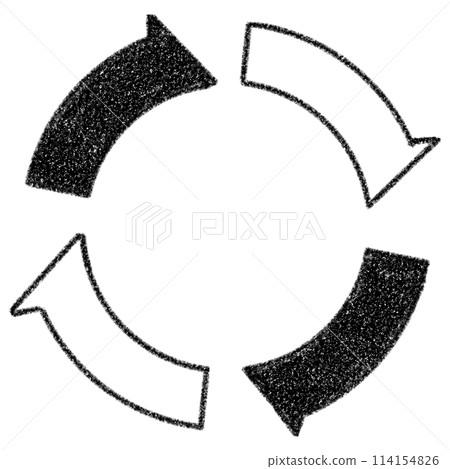 Circulating black and white arrows, stylish and simple illustration. 114154826
