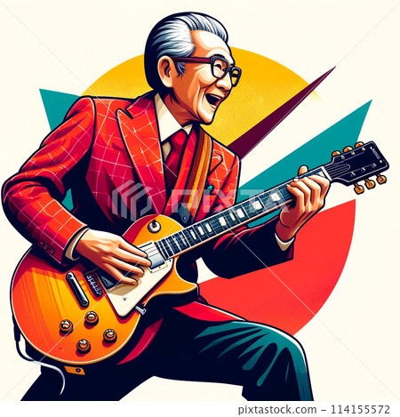 老手彈吉他（獨奏吉他手）《AI生成圖像》 114155572