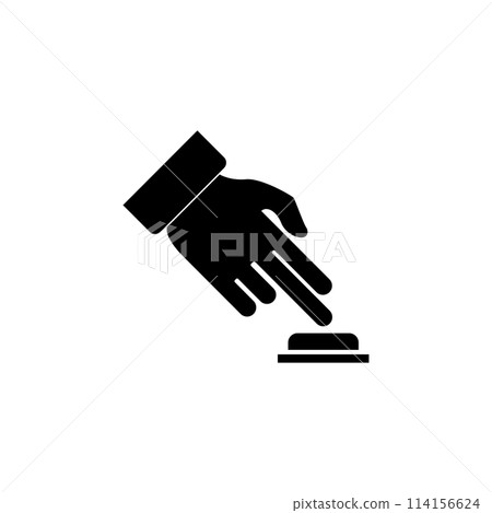 Hand Push Alarm Button Flat Vector Icon Hand Push Alarm Button Flat Vector Icon 114156624