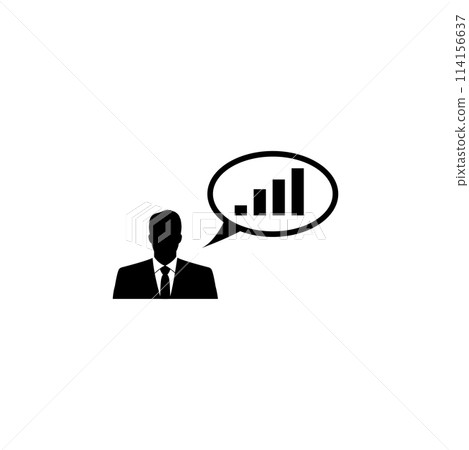 Businessman Presenting Business Statistic Flat Vector Icon Businessman Presenting Business Statistic Flat Vector Icon 114156637