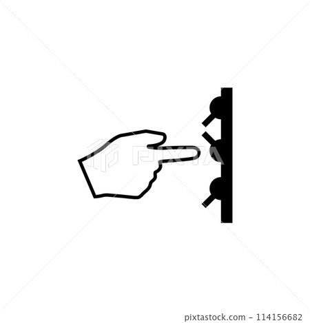 Hand Press Button Flat Vector Icon 114156682