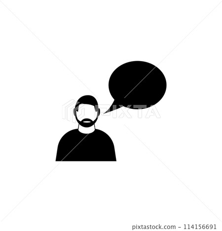 Speaking Man Flat Vector Icon 114156691