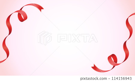 Background frame of a swirly red ribbon 114156943
