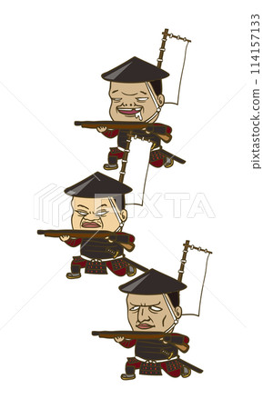 Illustration: Japanese riflemen from the Sengoku period 114157133