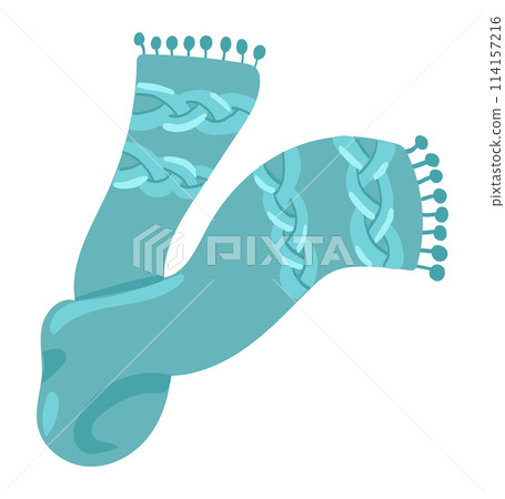 knitted, scarf, vector 114157216
