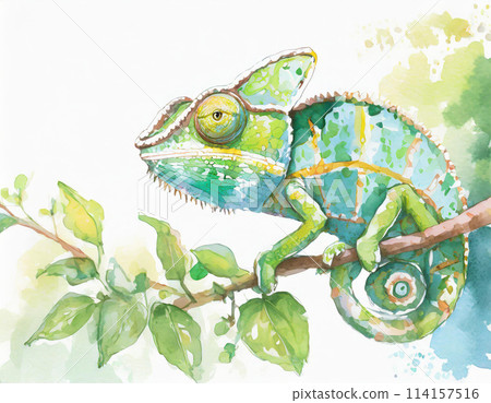變色龍畫水彩 114157516