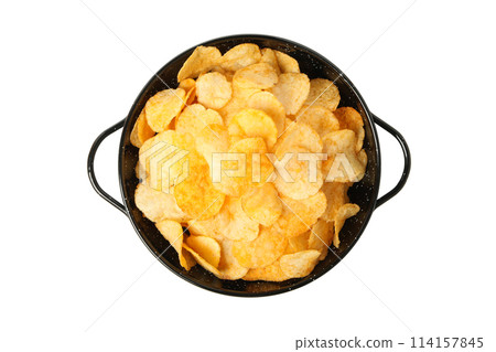 PNG,Potato chips in a bowl, isolated on white background PNG,Potato chips in a bowl, isolated on white background 114157845