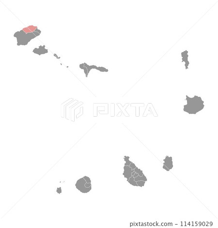 Ribeira Grande municipality map, administrative division of Cape Verde. Vector illustration. Ribeira Grande municipality map, administrative division of Cape Verde. Vector illustration. 114159029