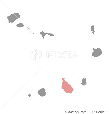 Santiago island map, Cape Verde. Vector illustration. Santiago island map, Cape Verde. Vector illustration. 114159045