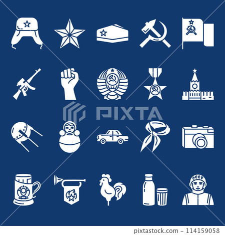 USSR icon set in glyph style USSR icon set in glyph style 114159058