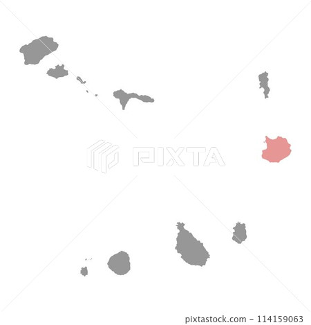Boa Vista island map, Cape Verde. Vector illustration. Boa Vista island map, Cape Verde. Vector illustration. 114159063