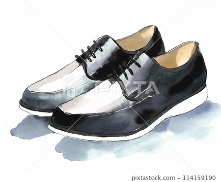 水彩皮鞋插畫 114159190