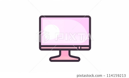 手绘卡通显示器插画素材 114159213