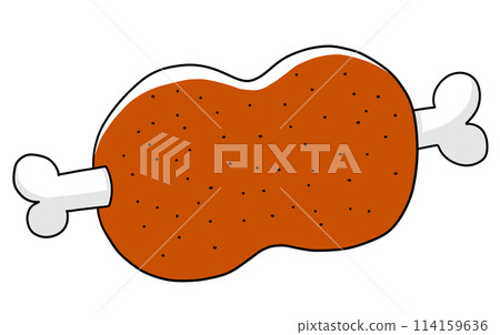 Loose and simple bone-in meat, solid color Loose and simple bone-in meat, solid color 114159636