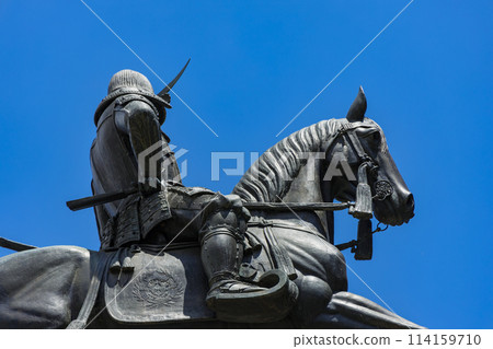 Aoba Castle ruins and the statue of Date Masamune on horseback 114159710
