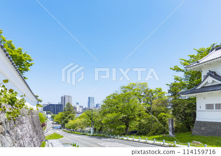 Aoba Castle ruins and the statue of Date Masamune on horseback Aoba Castle ruins and the statue of Date Masamune on horseback 114159716
