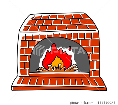 Loose and simple fireplace - solid color 114159921