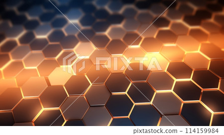 a close up of a honeycomb pattern with a glowing center a close up of a honeycomb pattern with a glowing center 114159984