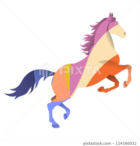 Horse vector illustration isolated on a white background. Cartoon style. Horse vector illustration isolated on a white background. Cartoon style. 114160032