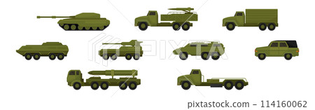Military Machinery, Transport and Equipment Vector Set Military Machinery, Transport and Equipment Vector Set 114160062