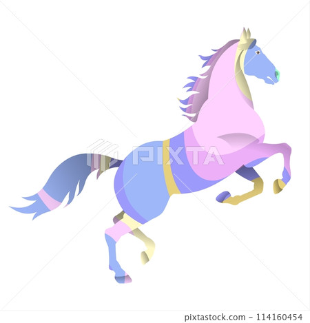 Unicorn horse isolated on white background. Vector illustration in cartoon style. Unicorn horse isolated on white background. Vector illustration in cartoon style. 114160454