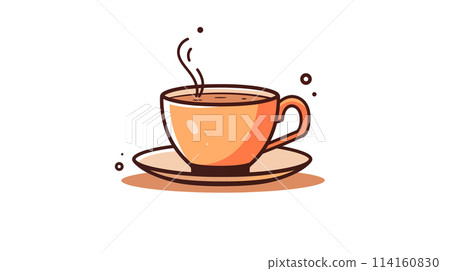 手绘卡通咖啡插画素材 114160830