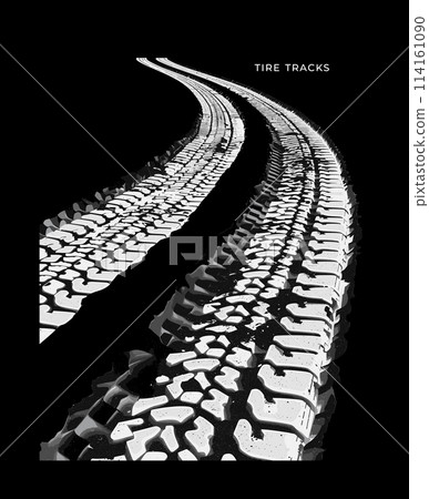 Tire tracks vector illustration Tire tracks vector illustration 114161090