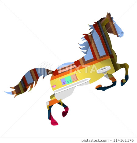 Horse on a white background. Vector illustration for your design. Horse on a white background. Vector illustration for your design. 114161176