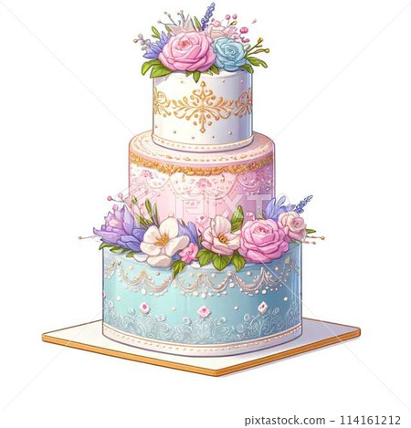Flower cake illustration 114161212